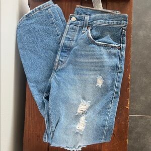Levi's Light Blue Distressed Denim Jeans
